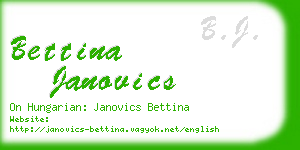 bettina janovics business card